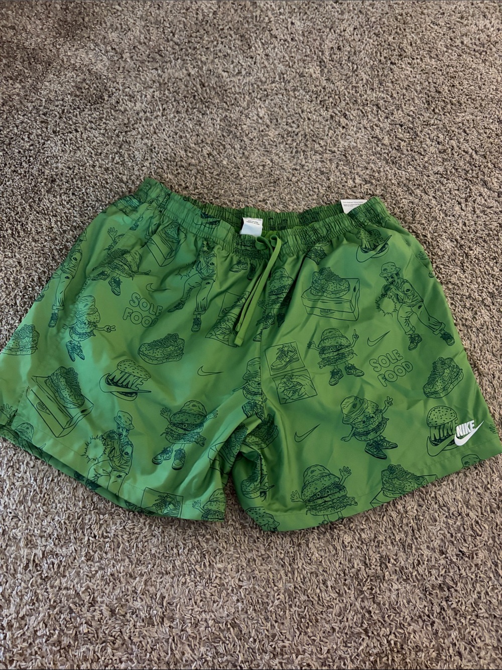 Nike Green Graphic 'Sole Food' Swim Shorts